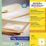 Etiket Avery LR3478 210x297mm A4 recycled wit 100 stuks