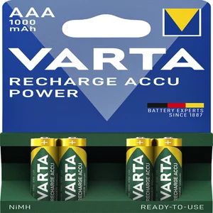 Batterij oplaadbaar VARTA 4x AAA 1000mAh ready2use