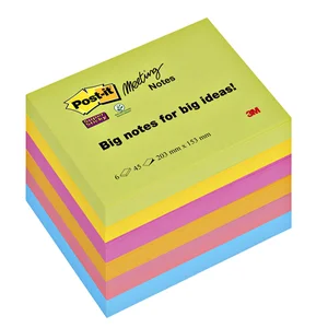 Memoblok Post-it 8645 Super Sticky 203x153mm assor