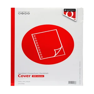 Voorblad Quantore A4 PP 300 micron zwart 100 stuks