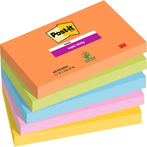 Memoblok Post-it 655 Super Sticky 76X127mm Boost 5