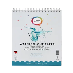 Aquarelblok Qrea A5 20 vel 200gr spiraal