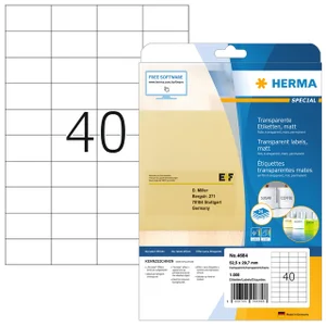 Etiket HERMA 4684 52.5x29.7mm A4 folie transparant