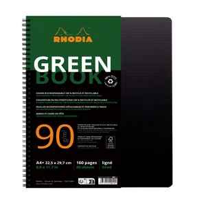 Notitieboek Rhodia Greenbook A4+ lijn 4-gaats 180