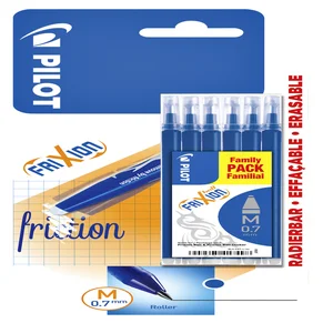 Rollerpenvulling Pilot friXion medium blauw 6 stuk