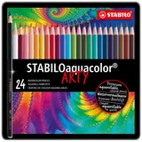 Kleurpotloden STABILO 1624 aquacolor assorti blik à 24 stuks