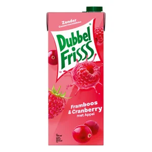 Fruitdrank DubbelFrisss framboos zwarte bes pak 15