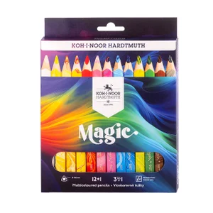 Kleurpotloden Koh-i-Noor Jumbo Magic doos 13 kleur