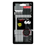 Creative Tips STABILO Arty assorti tips zwart en grijs 10 stuks