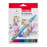 Duotip Bruynzeel Expression fineliner en brushpen assorti 12 stuks