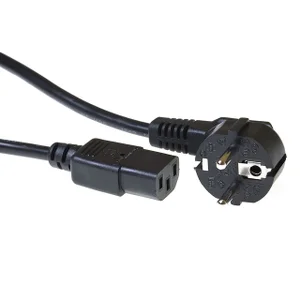 Kabel ACT STROOM C13 recht - CEE7/7 zwart 2.0 mete