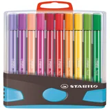 Viltstift STABILO Pen 68/20 ColorParade in antr/turq etui M ass 20st