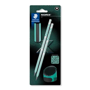 Potlood Staedtler Norix HB zwart-groen blister à 2