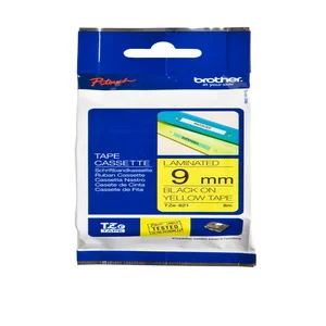 Labeltape Brother P-touch TZe-621 standaard 9mm zw