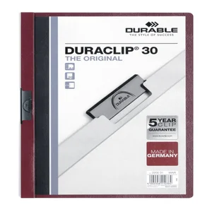 Klemmap Durable Duraclip A4 3mm 30 vellen aubergin
