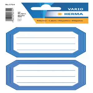 Etiket HERMA 5714 82x55mm schrift blauwe rand 12 s