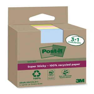 Memoblok 3M Post-it 654 RSSCOL 76x76mm assorti kle