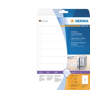 Rug-insteekkaart HERMA 5122 smal 30x190mm wit 25 v