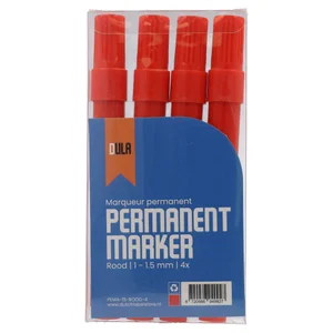DULA Permanente stift rood - 1 - 1.5 mm - Set van 4 stiften