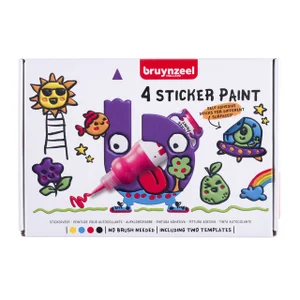 Stickerverf Bruynzeel met 2 sjablonen assorti 4 st
