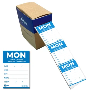 Etiket Avery HACCP maandag-blauw 40x56mm 500 stuks