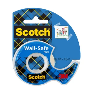 Plakband Scotch 19mmx16.5m Wall Safe + handdispens