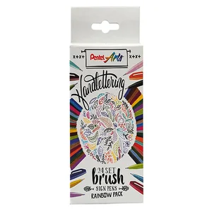 Brushpen Pentel Sign SES15C Rainbow assorti 24 stu