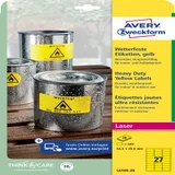 Etiket Avery L6105-20 63.5x29.6mm geel 540 stuks