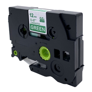 DULA - Brother TZe-735 label tape - wit op groen 12mm x 8 m