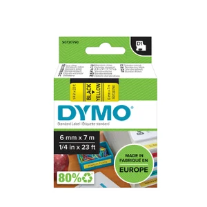 Labeltape Dymo LabelManager D1 polyester 6mm zwart