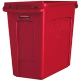 Afvalbak Rubbermaid Slim Jim Vented met luchtsleuven 87liter rood