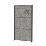 Scheidingswand MAUL akoestiek Uplight 100x180 donkergrijs antraciet frame op voet