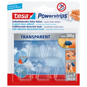 Haak tesa Powerstrips® Deco transparant zelfkleven