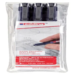 Fineliner edding 1800 0.25mm - 0.35mm - 0.5mm zwar