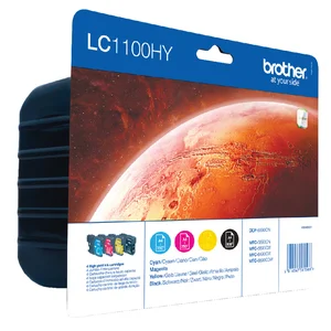 Inktcartridge Brother LC-1100HYVALBP zwart + 3 kle