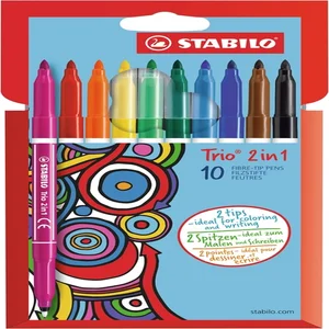 Viltstift STABILO Trio 2 in 1 assorti etui à 10 st