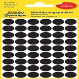 Etiket Avery 3140 rond 12mm zwart 270 stuks