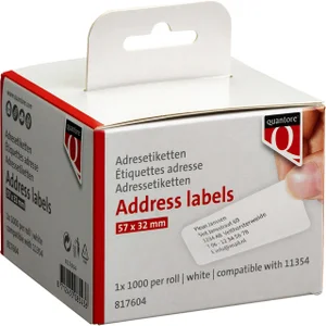 Labeletiket Quantore 11354 57mmx32mm adres wit 100