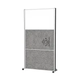 Scheidingswand MAUL akoestiek 100x180 2xdonker- 1xwhiteboard alum.frame mobiel