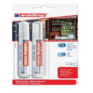 Krijtstift edding 4095 rond 2-3mm wit blister à 2