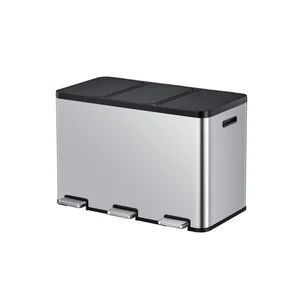 Pedaalemmer EKO Essential Recycler 3x20 liter rvs