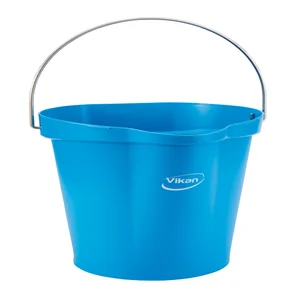 Emmer Vikan met schenktuit en maat 12l blauw