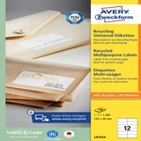 Etiket Avery LR3424 105x48mm recycled wit 1200 stuks