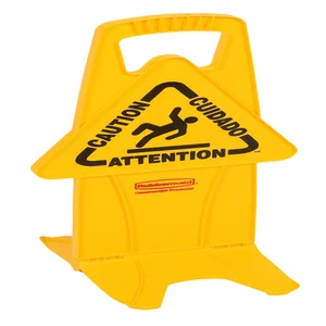Waarschuwingsbord Rubbermaid tweezijdig meertalig