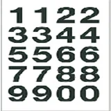 Etiket HERMA 4136 20x18mm getallen 0-9 zwart op transparant