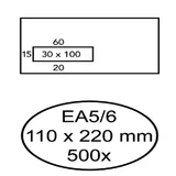 Envelop Quantore 110x220mm venster 3x10cm links 500 stuks