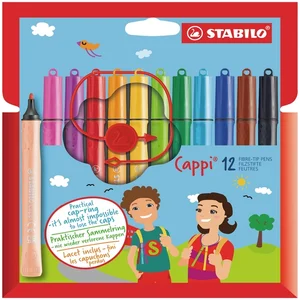 Viltstift STABILO Cappi 168/12 medium assorti etui