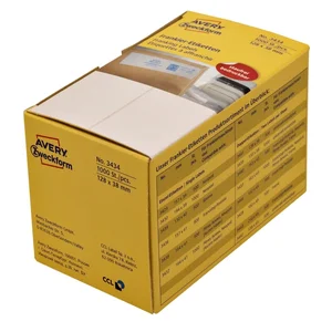 Frankeeretiket Avery 3434 128x38mm 1000 stuks