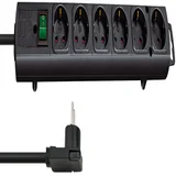 Stekkerdoos Brennenstuhl Comfort Plus 6vdig incl platte stekker 2m zw