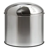 Afvalbak Pushcan met pushdeksel 40liter zilver